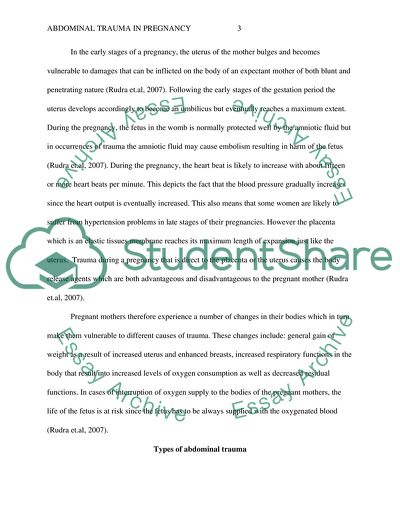 Abdominal Trauma in Pregnancy