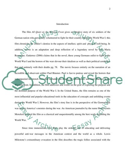 Film Analysis: All Quiet on the Western Front