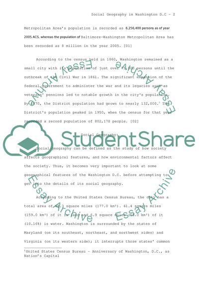 Social Geography in Washington DC