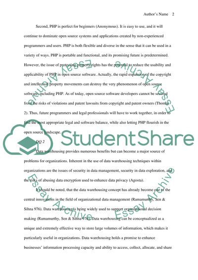 PHP Language and the Role of Data Warehousing