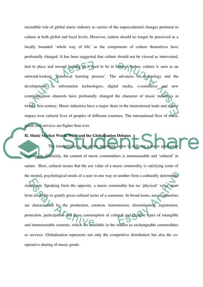 Music Market and Cultural and Social Globalization