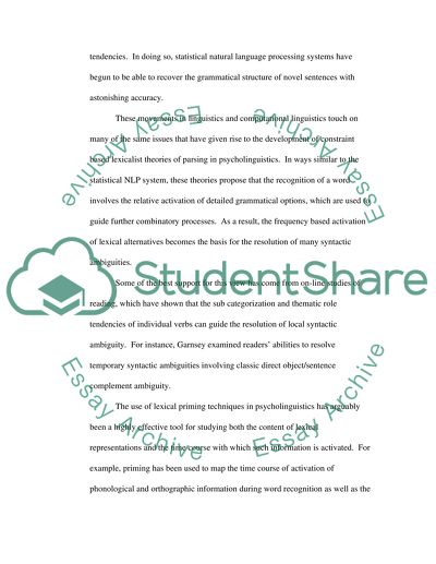 Information from the Lexicon Is Fundamental to Sentence Syntax