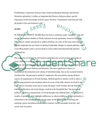 Compare and contrast a christian and jewish womans expression of spiritual feminism