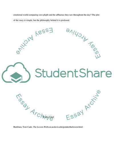 The Lesson by Toni Cade Bambara