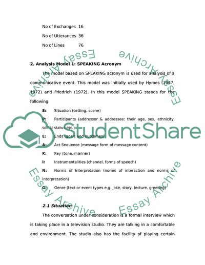 Analysis of Discourse Depending on Audience, Goals, and Settings