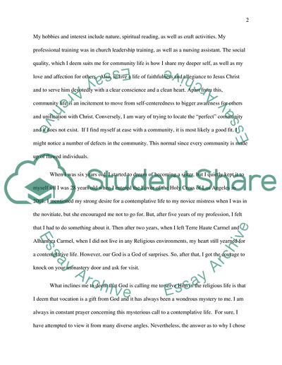 Personal Reflection on the Religious Orders