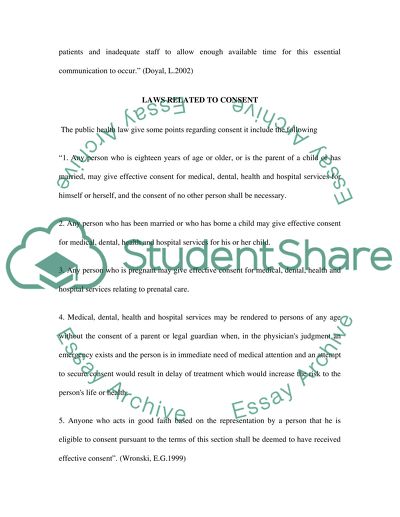 Relations between the Health Care Professionals and the Patients