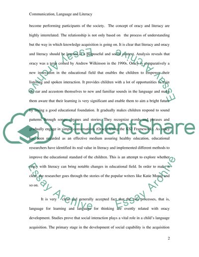 Communication, language and Literacy