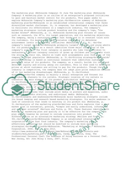 The Marketing Plan (optional company your pick)