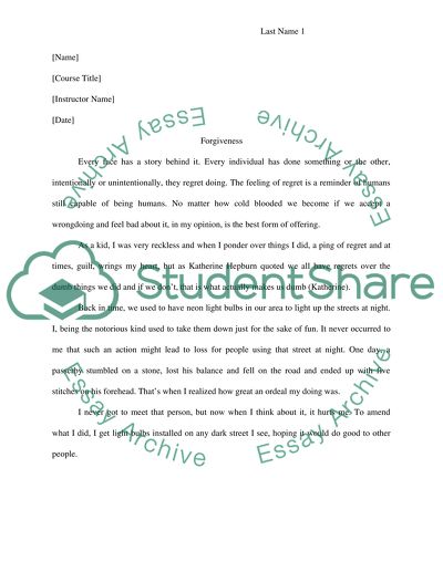 Week 10: Forgiveness