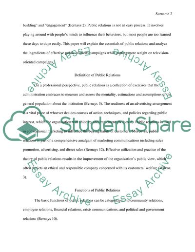 Definition of Public Relations