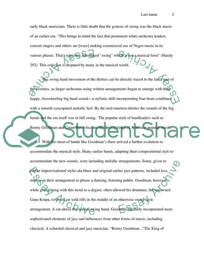 The Swing Movement of the 30s