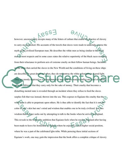 Analysis of The Interesting Narrative of the Life of Olaudah Equiano