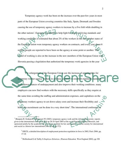 Temporary Agency Workers in the European Union