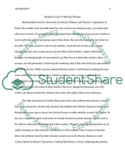 Minority in women- classmate response 9