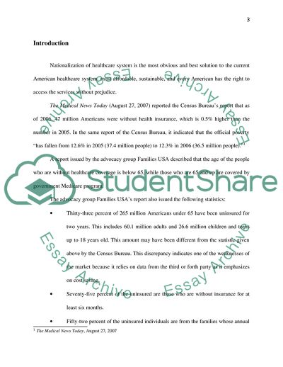 A Nationalize Healthcare System for Americans