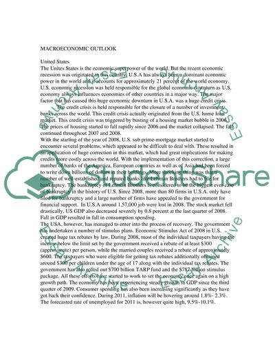 Letter to investor + MACROECONOMIC OUTLOOK (by region)