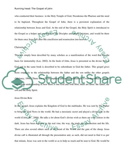 Analysis of The Gospel of John