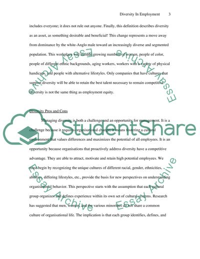 Diversity in employment