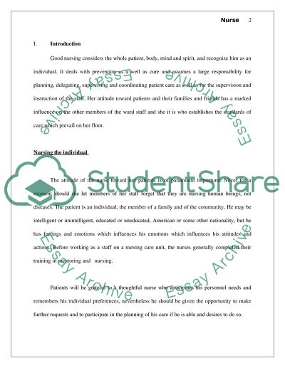 Nursing Essentials Application of a Nursing Skill