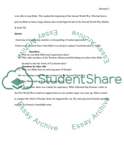 Whether Hitlers View Would Be on Western Expansion