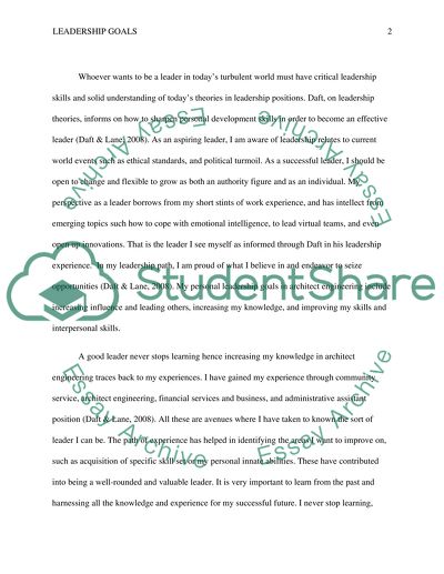 Defining my Leadership Direction (Three leadership goals)