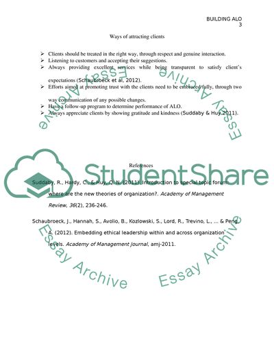 Ideas on how to build ALO organisation