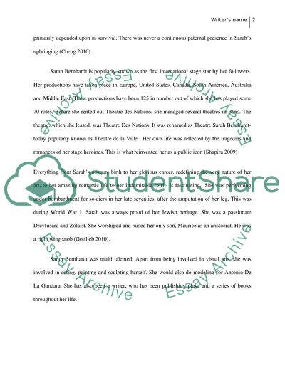 Sarah Bernhardt Biography