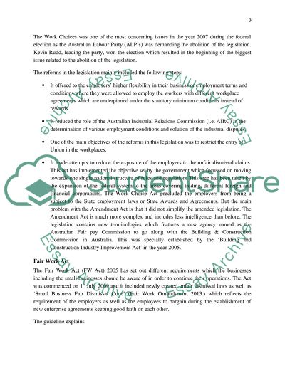Implementation of a New Regulatory System in the Australian Labor Market