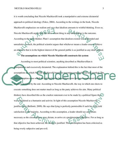 Political Thinker Niccolo Machiavelli