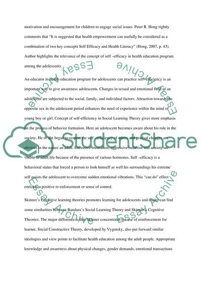 Social learning theory & teaching adolescents