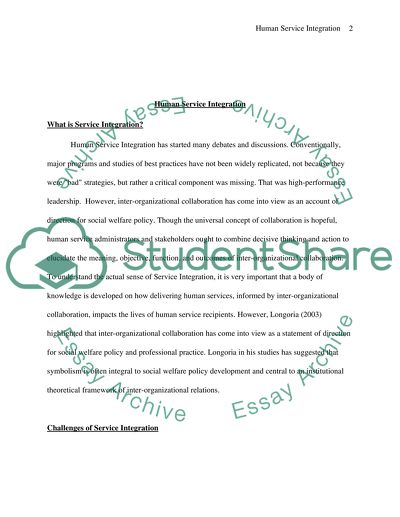 Human Service Integration