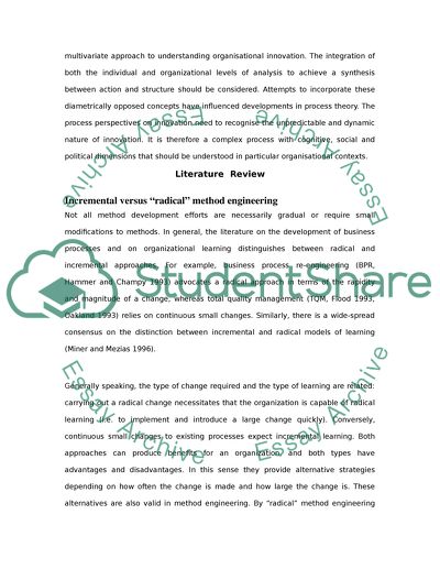 Method Engeneering Technological Innovation