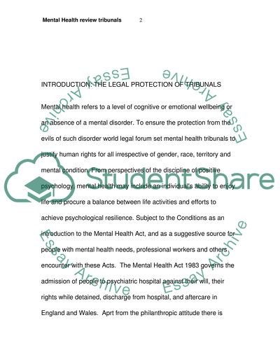 Mental Health review tribunals