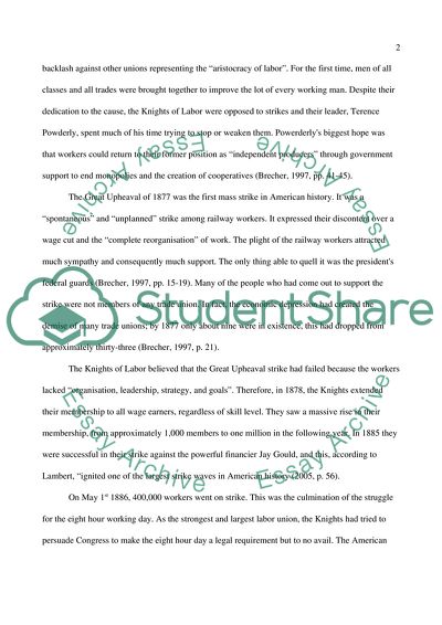 The Character of American Life and The Knights of Labor