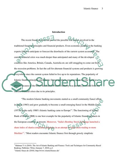 Current Financial Crisis and the Relevance of Islamic Finance