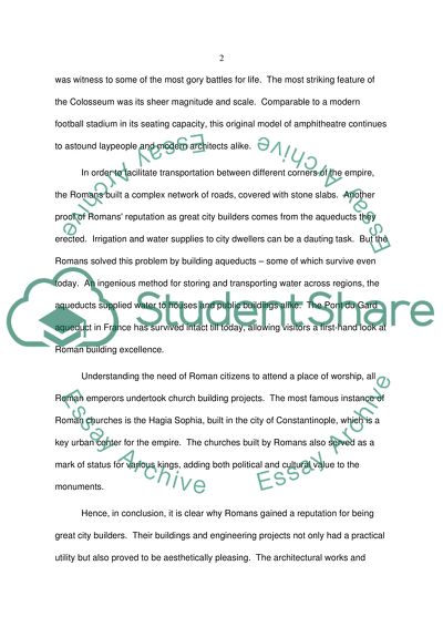 Why may the Romans be considered great city builders