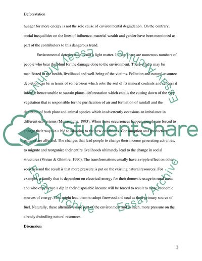 Deforestation and the Effects on the Environment with Philosophical Theoretical Issues