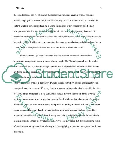 Impression Management in Action