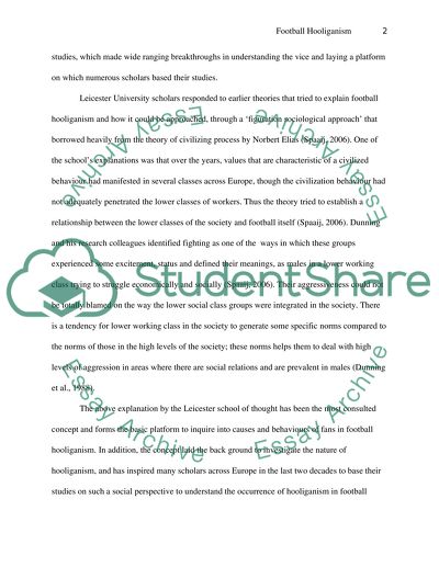 Football Hooliganism: Leicester School Perspective