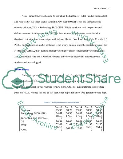 stock market essay example