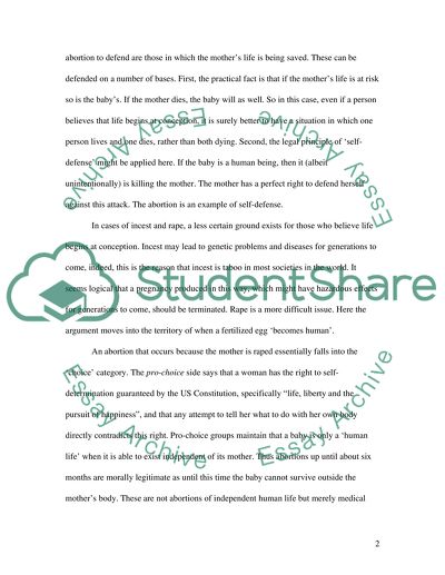 Can Abortion be a Morally Acceptable Choice