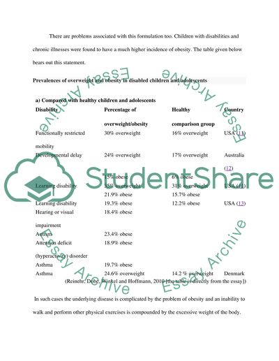 Resolution to Childhood Obesity through Exercise and Diet