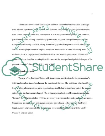 Geo-Political Diversity to Economic Union: the Evolution of Europe