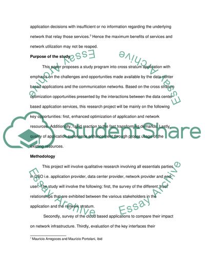 Research proposal on network optimization