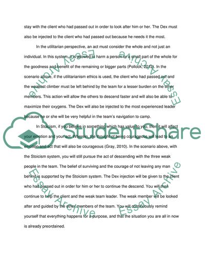 Action to be Taken in a Specific Situation