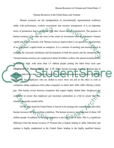 Human Resources in Vietnam and the United States