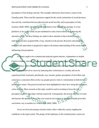 Socialization and Crime in Canada