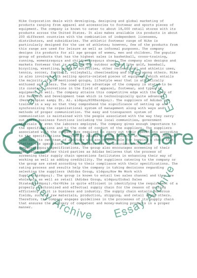 Business Operations of Nike and Adidas