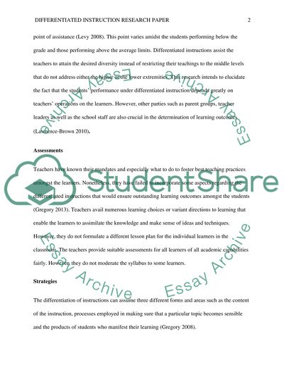 Implementation of a Professional Development Plan to Address Differentiated Instruction
